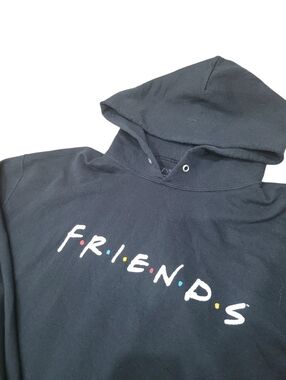 Official Friends Classic Logo Black Sweatshirt Streetwear Top Size: Large